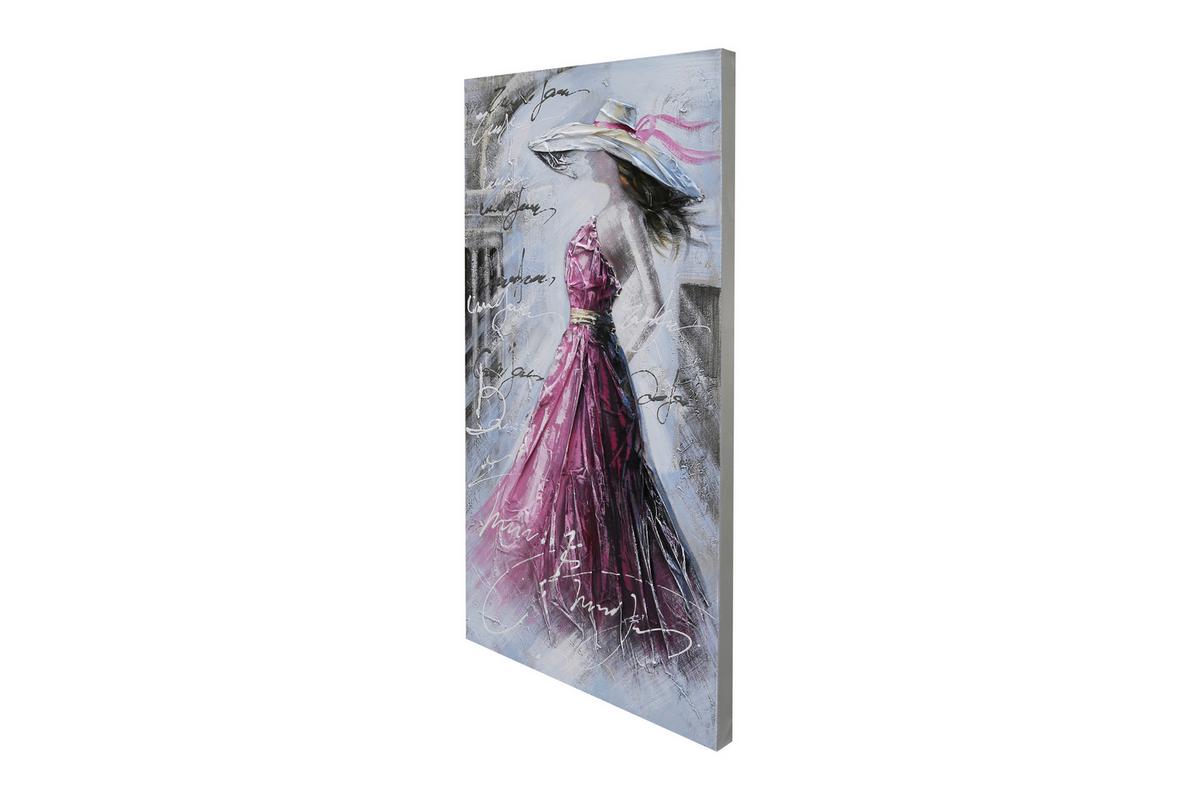 UNIKAT 13SCR0082 - fioletowy/biały, Lifestyle, drewno/tkanina (50/100cm) - Monee