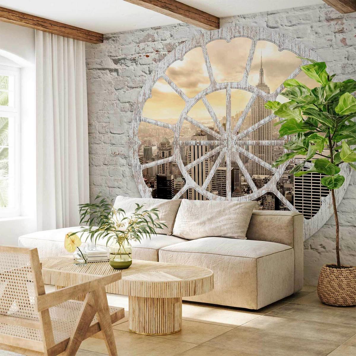 Fototapeta New York, 300x210cm - bela/ekru, Trendi, tekstil (300/210cm) - artgeist