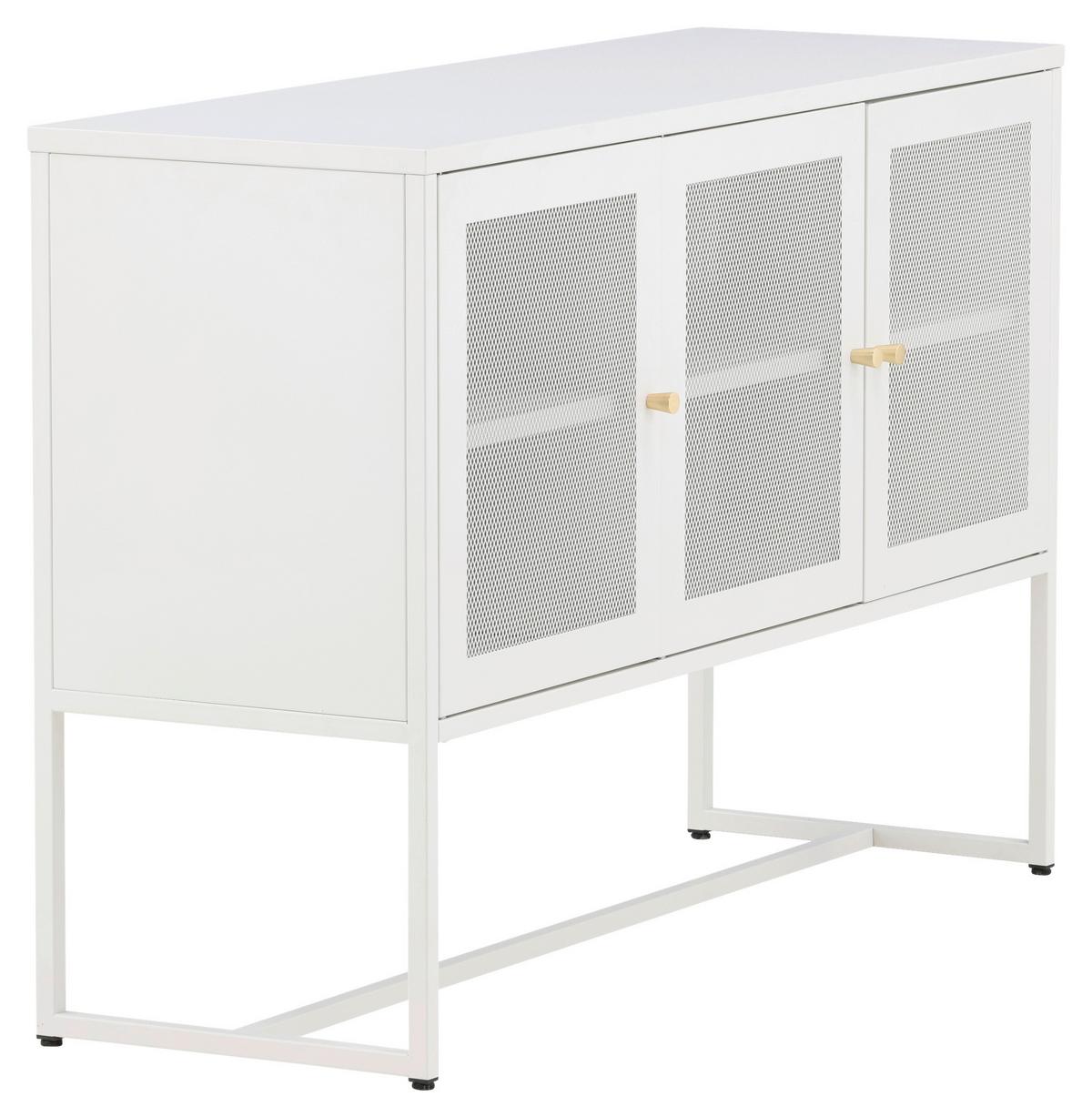 SIDEBOARD MALLA - Weiß, Design, Metall (120/80/40cm) - Livetastic