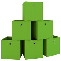 Set Zložljivih Zabojev Boxas, Zelena, 6 Kos - zelena, Basics, umetna masa (27/28/27cm) - MID.YOU