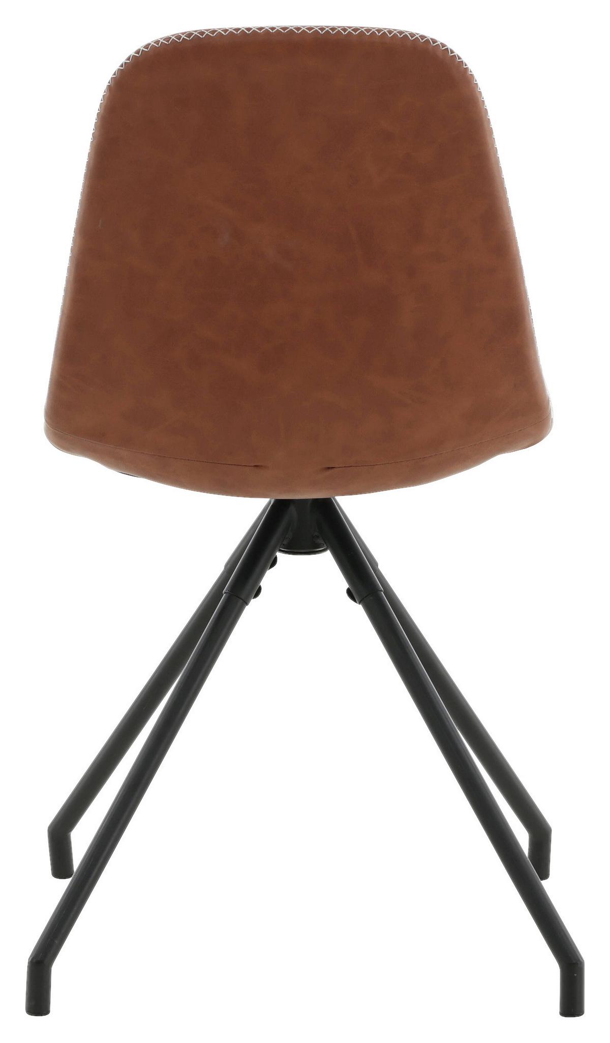STUHL-SET POLAR - Cognac/Schwarz, Design, Textil/Metall (44/88/54cm) - Livetastic