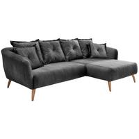 Wohnlandschaft Baggio Grau Velours - Buchefarben/Grau, MODERN, Holz/Textil (277/162cm) - Livetastic