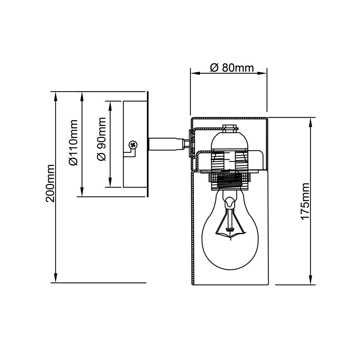 Wandstrahler Alia Schwarz/Rauchglas max.40 Watt - Design, Glas (16/11/17cm) - Brilliant