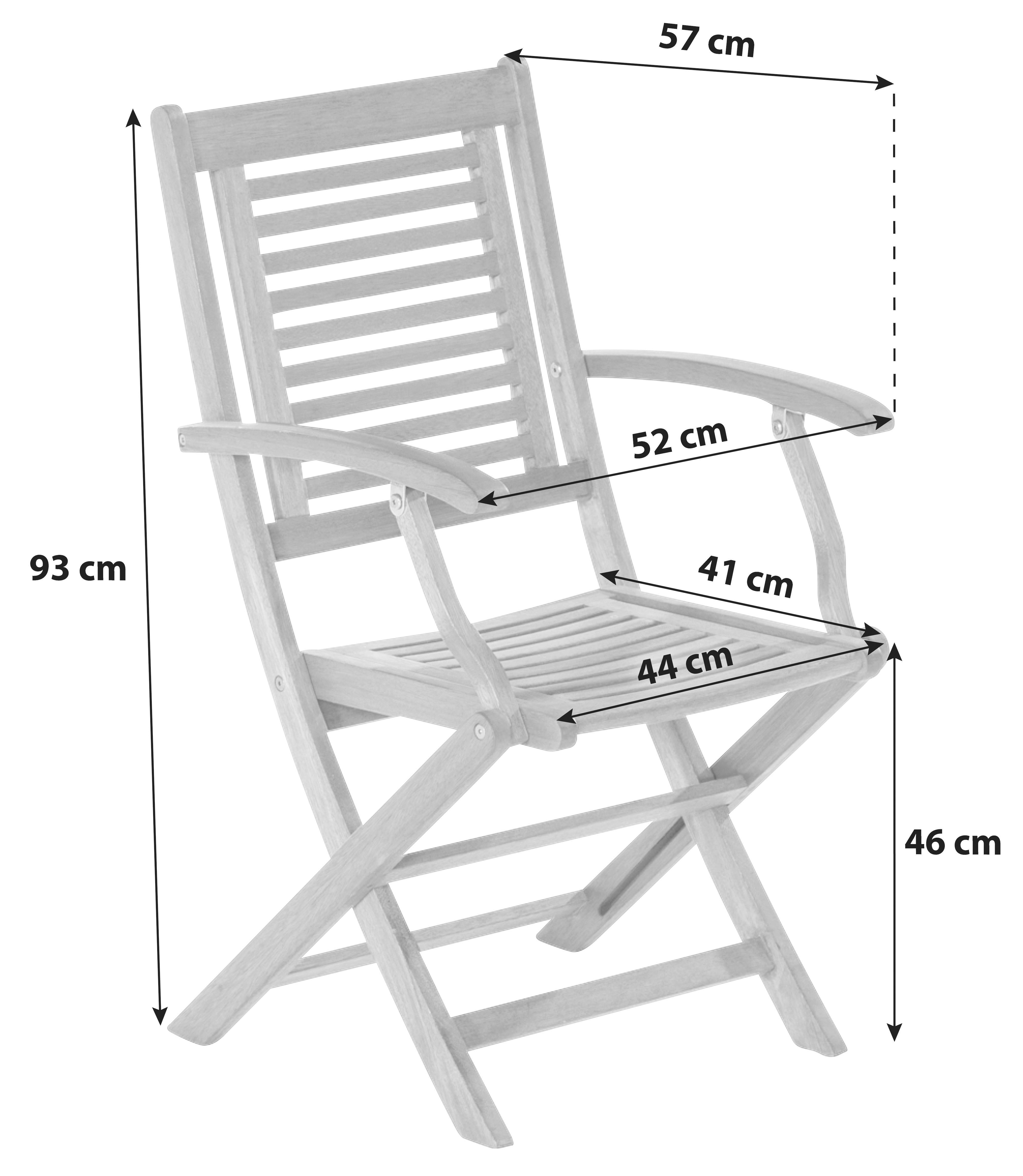 Gartensessel-Set Cordoba aus Eukalyptus Naturfarben - Naturfarben, Basics, Holz (52/93/57cm) - Gardenson