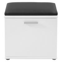 Garderobenbank Jakob ca.48,5x49x30cm Weiß,Schwarz - Silberfarben/Schwarz, LIFESTYLE, Holzwerkstoff/Kunststoff (48,5/49/30cm) - MID.YOU