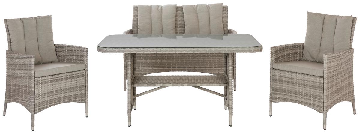 KOMPLET MEBLI TARASOWYCH MARGE - szary, Modern, tworzywo sztuczne/metal (262/129/88cm) - Modern Living