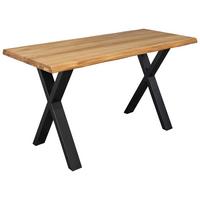 Schreibtisch Oak Eichefarben - Eichefarben/Schwarz, Natur, Holz/Metall (140/60/75cm) - Mömax