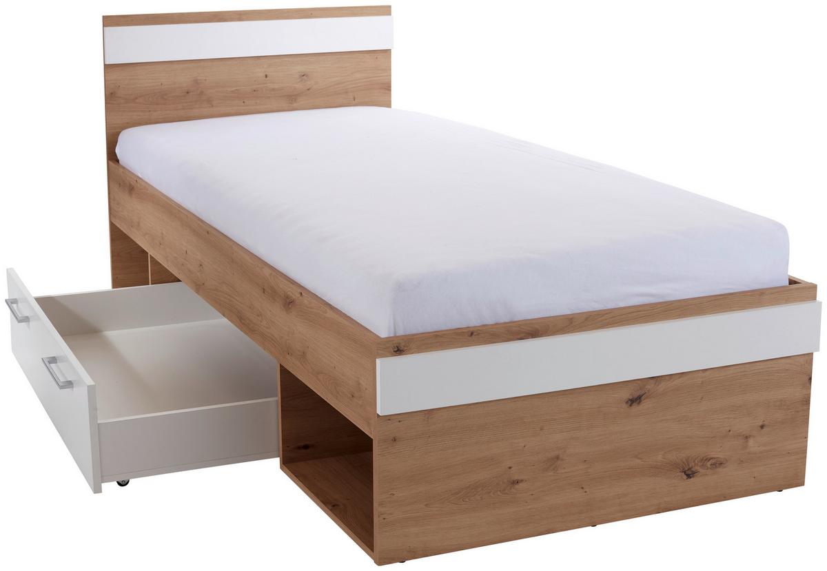 Krevet Box 90 - bijela/boje grafita, Moderno, drvni materijal (90/200cm) - Modern Living