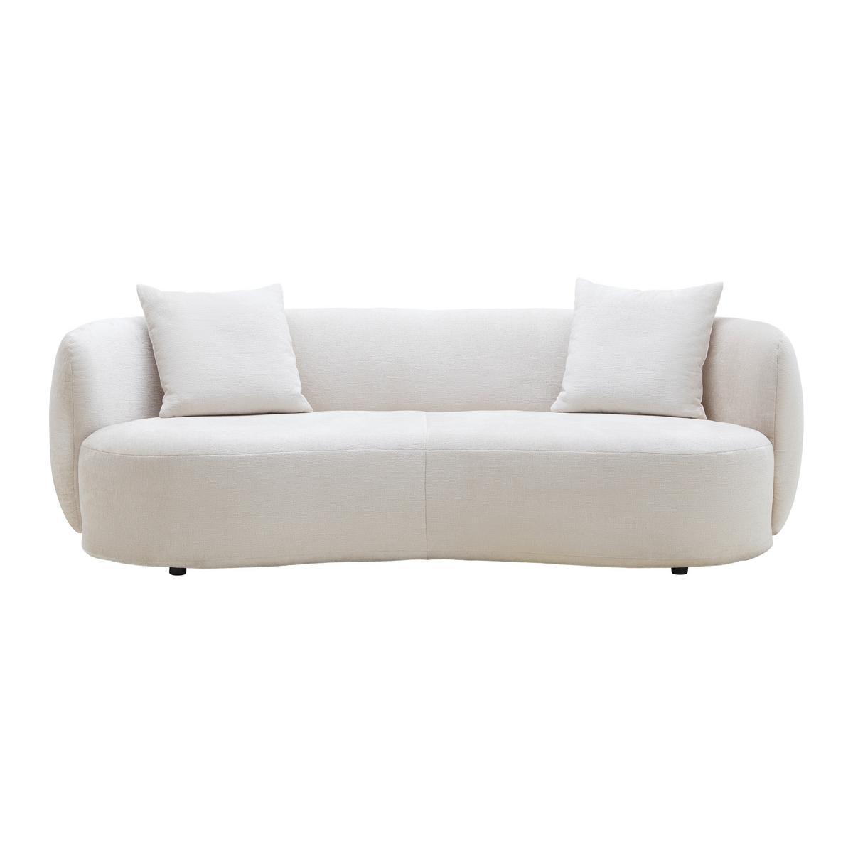 Velika Zofa Leonas, Bež, Polkrožna - črna/bež, Moderno, umetna masa/tekstil (235/72/110cm) - Premium Living