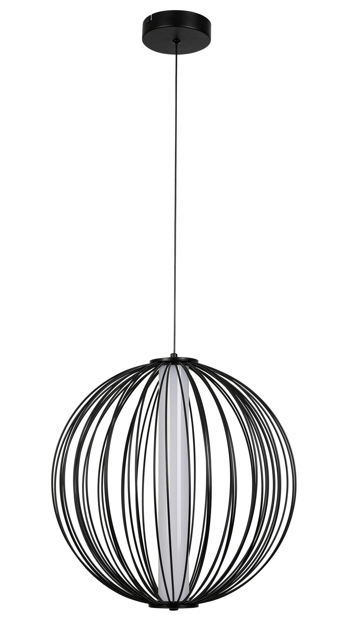 LED-Hängeleuchte Kalti Schwarz max. 24 Watt - Schwarz, MODERN, Kunststoff/Metall (40/145cm) - Mömax