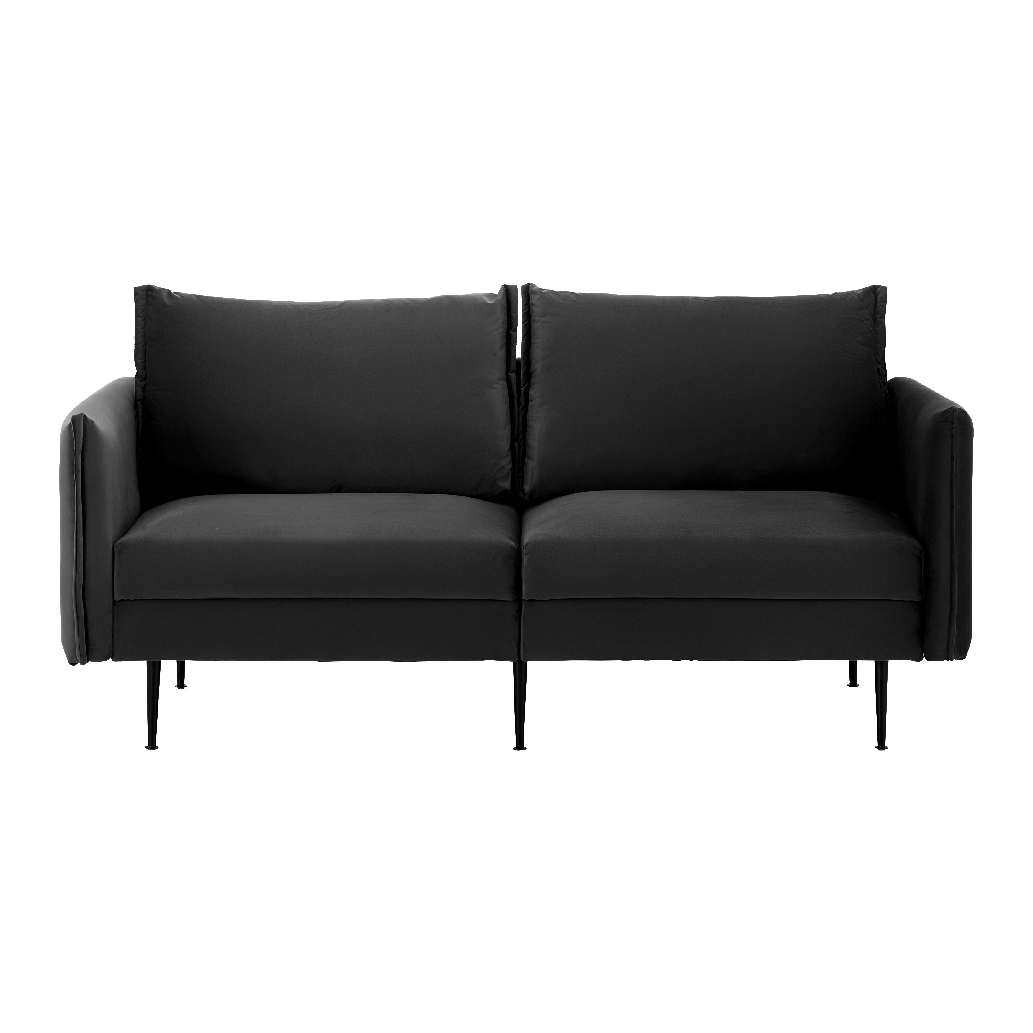 Kanapé Yara - fekete/sötétszürke, Modern, textil/fa (194/77/92cm) - Bessagi Home