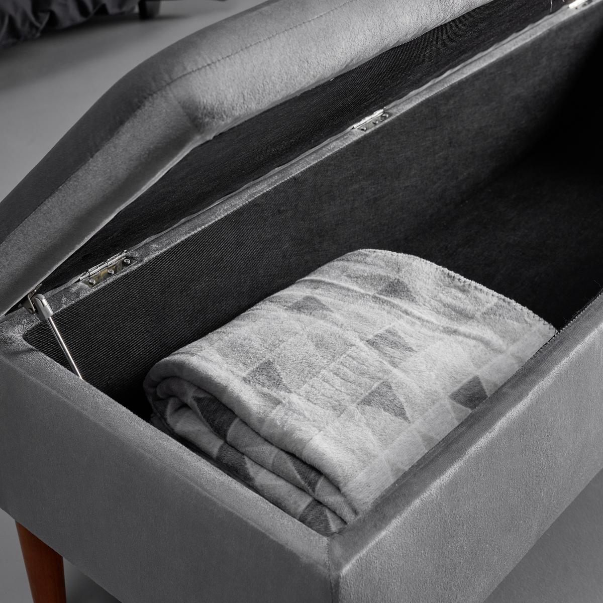 Klop Za Pred Posteljo Jessy, Siva - siva/barve bukve, Moderno, tekstil/les (150/50/55cm) - Bessagi Home