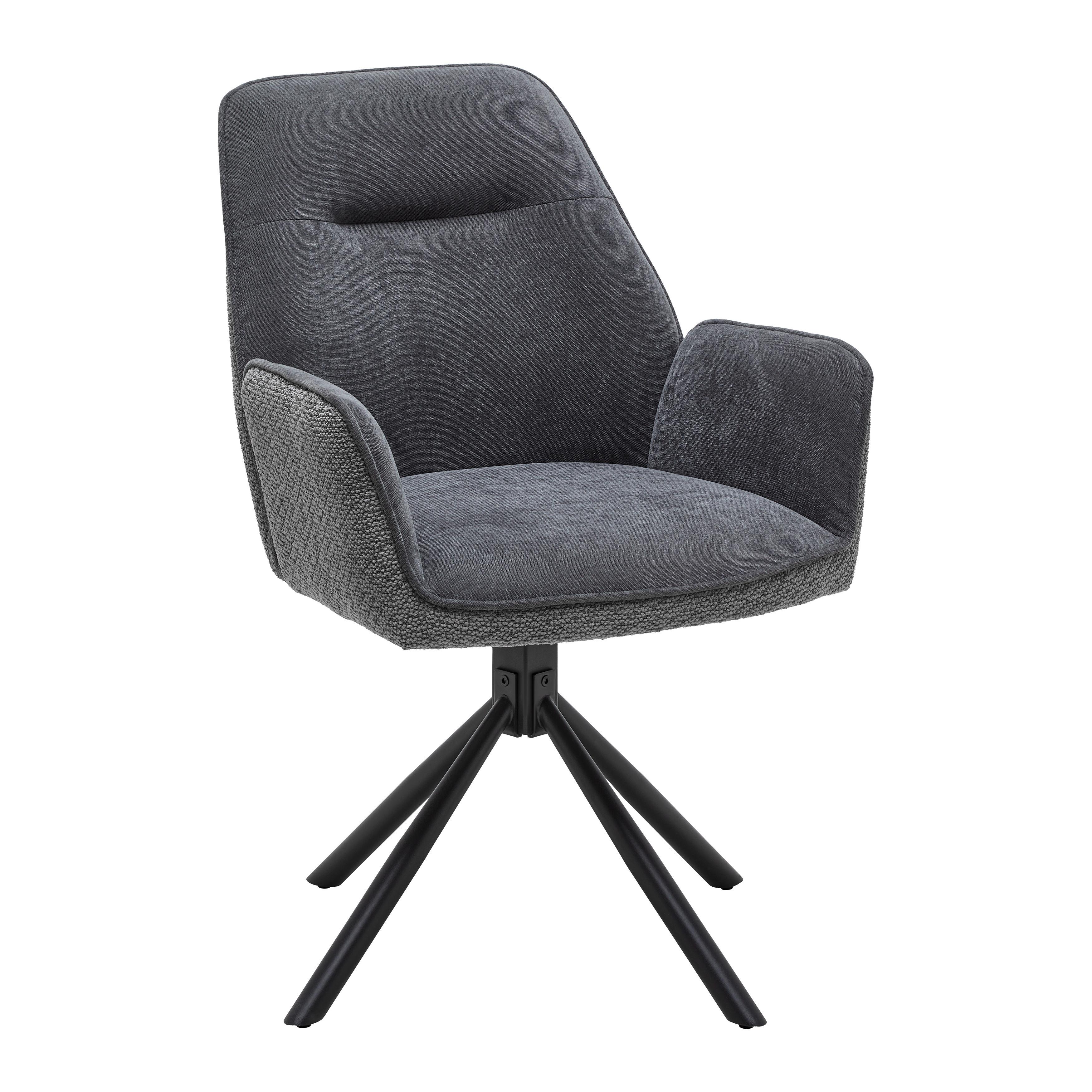 STOL MED ARMSTÖD QUEENS - svart/antracit, Design, metall/textil (60/89/64cm) - Mömax