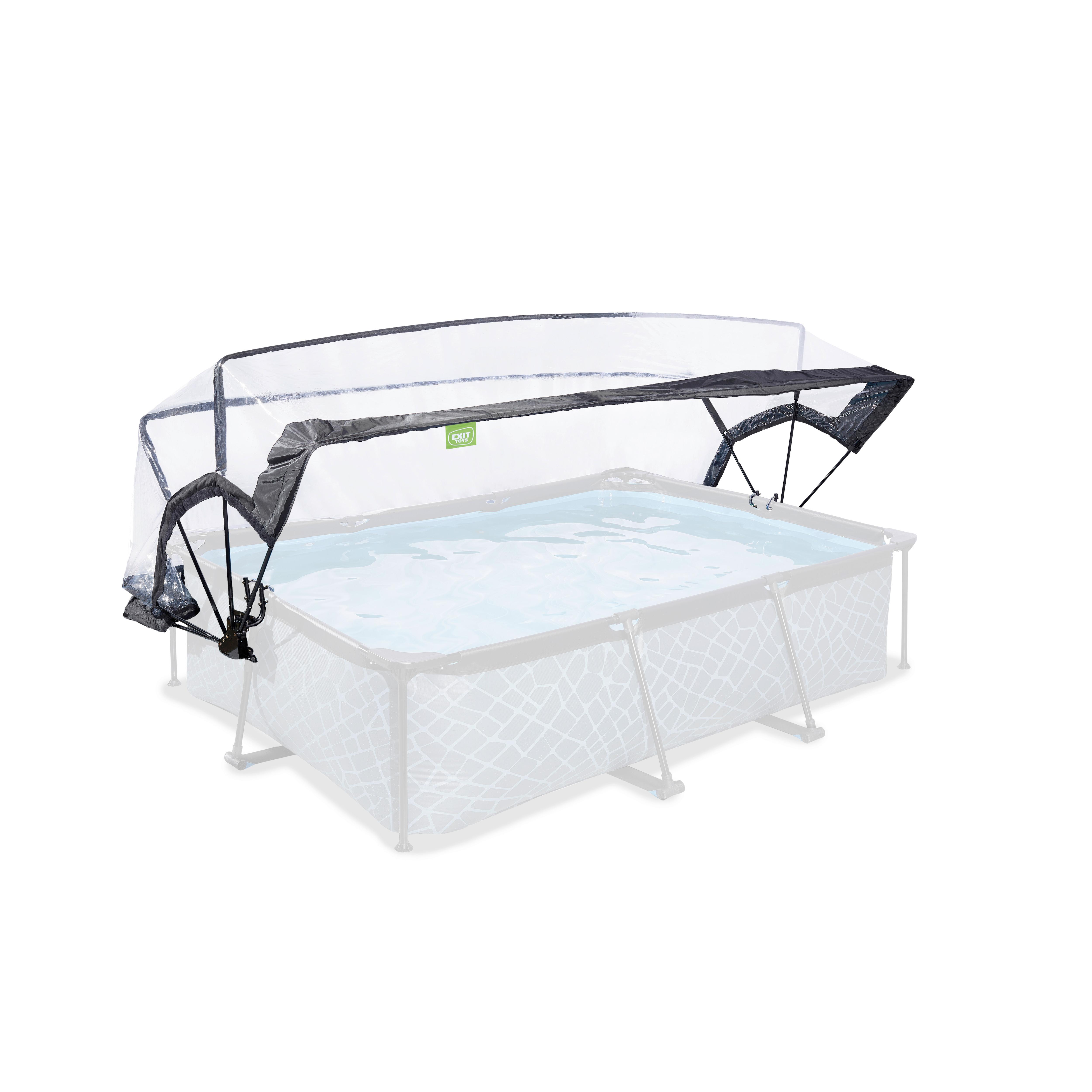 Bazenska Streha Exit Pool Abdeckung, 220x150cm - prosojno, Konvencionalno, kovina/umetna masa (150/220cm) - EXIT Toys