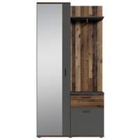 Garderobe Jakob Alteiche Dekor/Anthrazit B: 97 cm - Alteiche/Anthrazit, MODERN, Holzwerkstoff (97/195/30cm) - MID.YOU