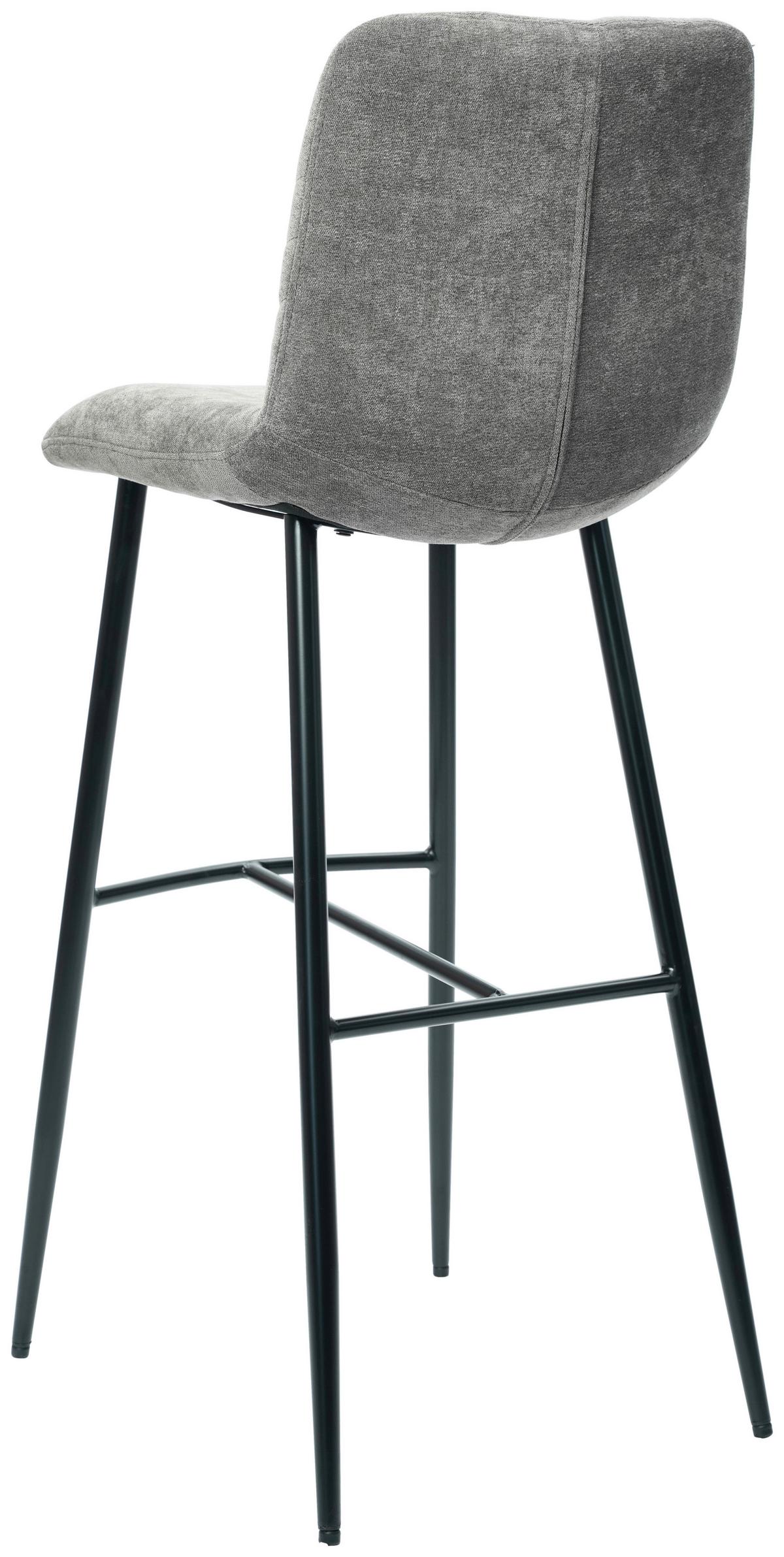 STOŁEK BAROWY ARROW - ciemnoszary/czarny, Design, metal/tkanina (43/110/52cm) - Xora