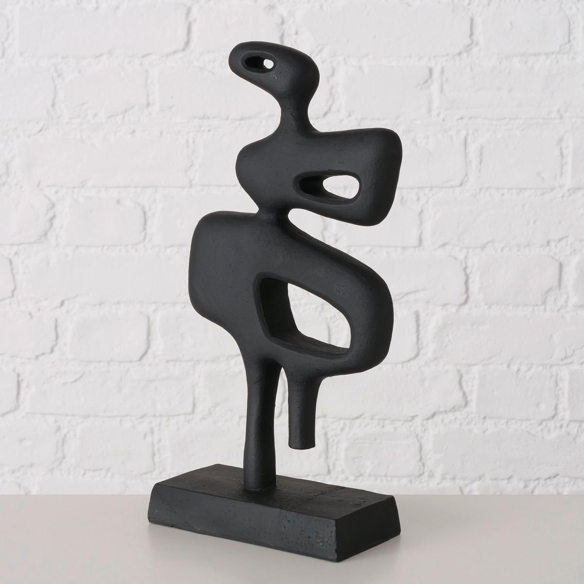 Skulptur Peco II in Schwarz - Schwarz, MODERN, Naturmaterialien (15/28/7,5cm) - Modern Living