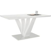 Esstisch Samuel in Weiß - Edelstahlfarben/Weiß, MODERN, Glas/Holzwerkstoff (160/90/76cm) - Mömax