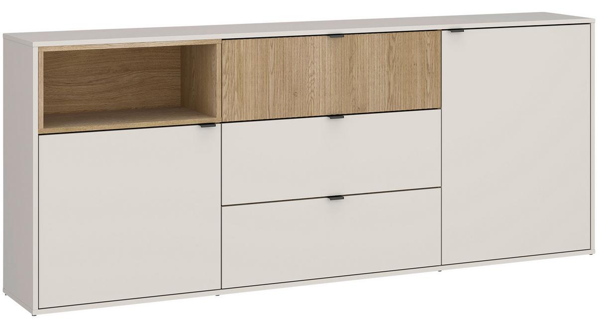 Komoda Samm - boje hrasta/bež, Trend, drvni materijal/metal (203,6/86,5/40cm) - Modern Living