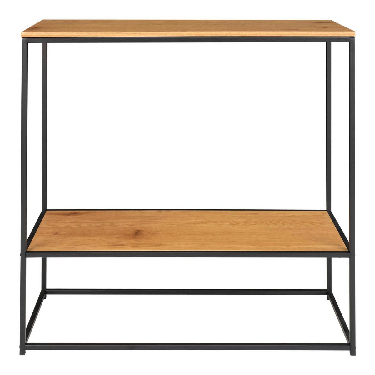 Konsole Vita Eichefarben/Schwarz - Eichefarben/Schwarz, Basics, Holzwerkstoff/Metall (80/80/36cm)