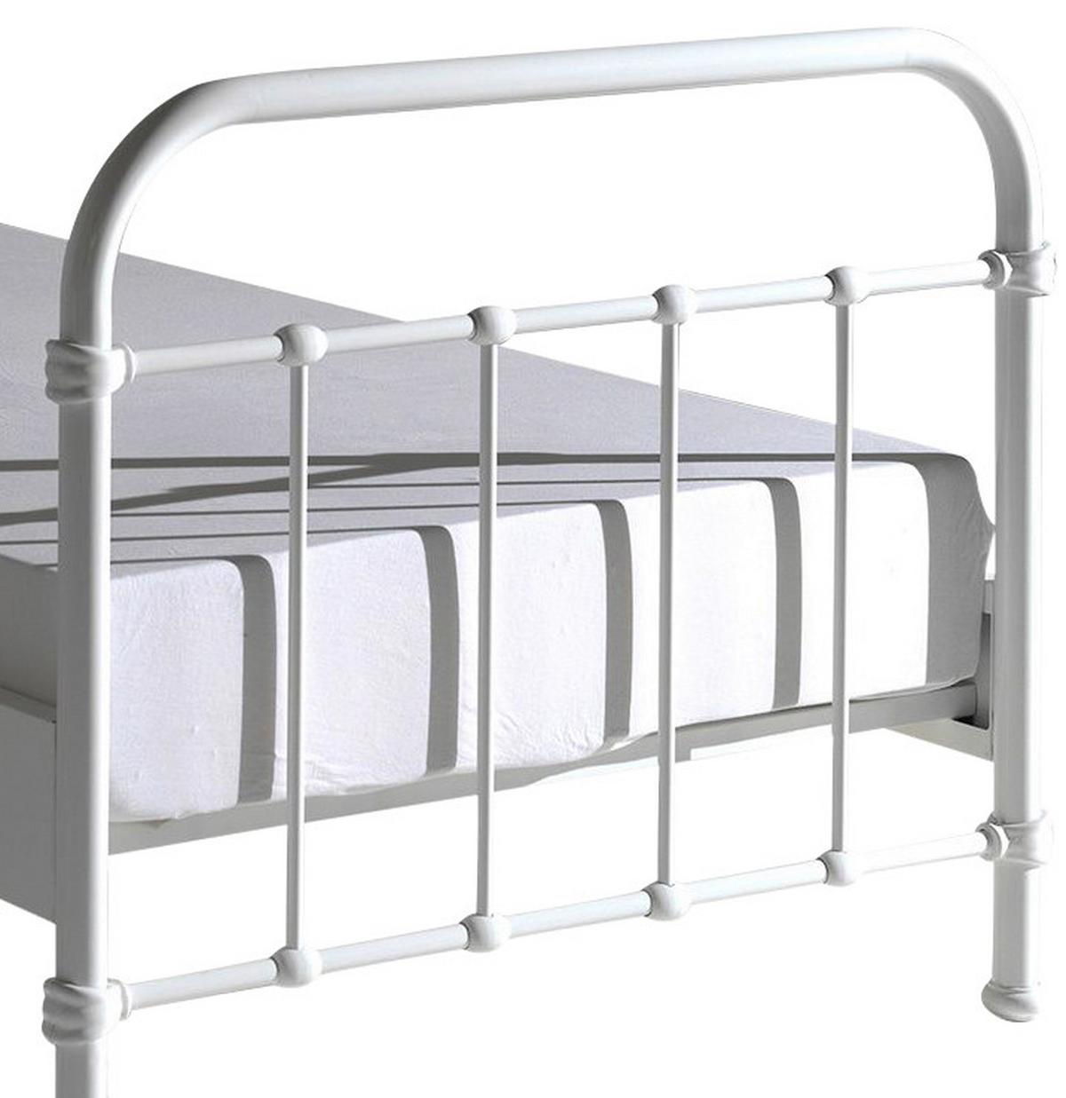 Kinder-/Juniorbett New York ca. 90x200 cm Weiß - Weiß, ROMANTIK / LANDHAUS, Holzwerkstoff/Metall (90/200cm) - MID.YOU