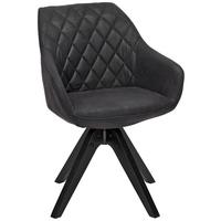 KRZESŁO Z PODŁOKIETNIKAMI COOL - czarny/ciemnoszary, Lifestyle, drewno/tkanina (60/83/65cm) - Landscape