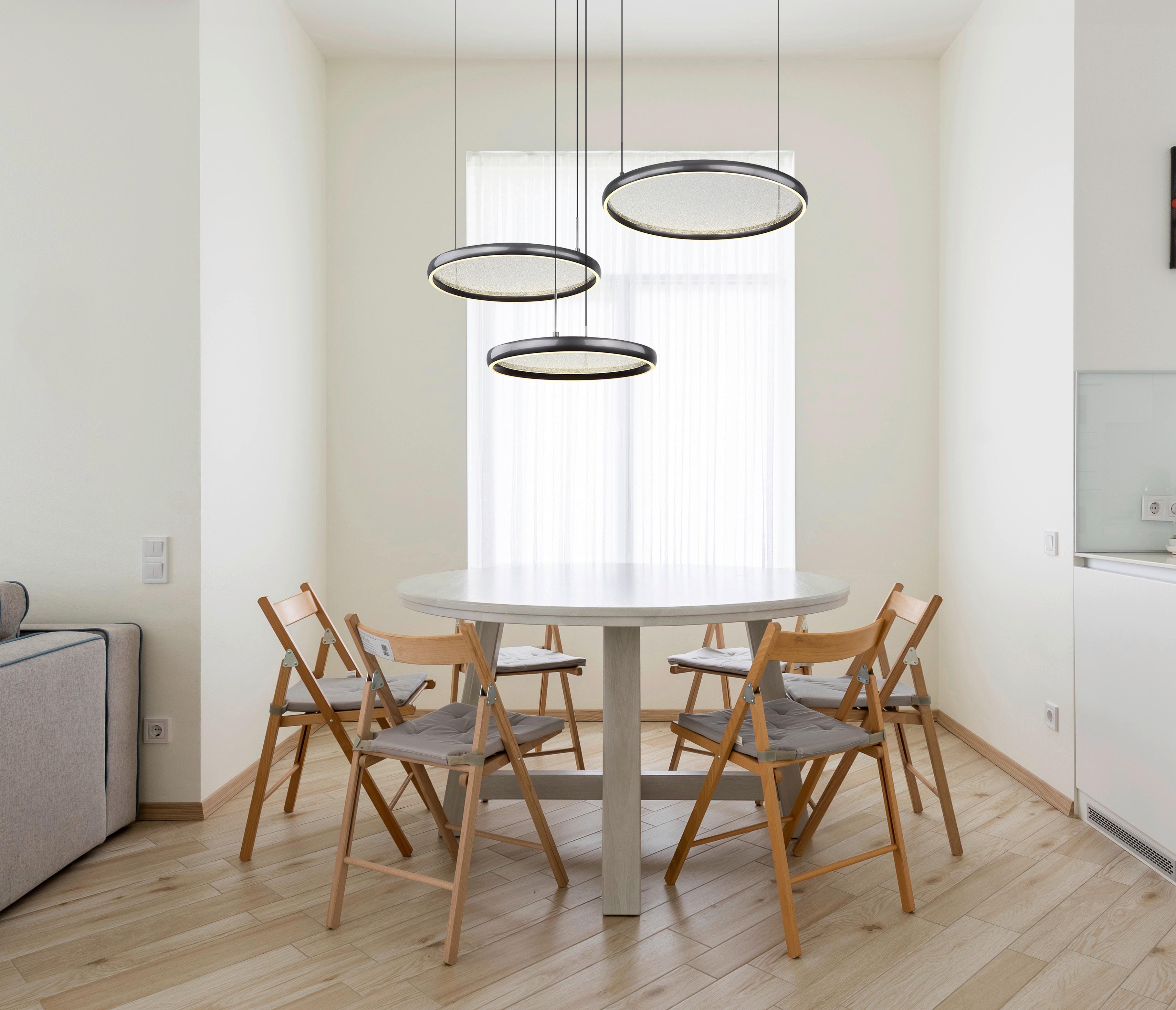 LED-HÄNGELEUCHTE 67186-60 BRIGGS - Weiss/Schwarz, Design, Kunststoff/Metall (103/83/150cm) - Globo