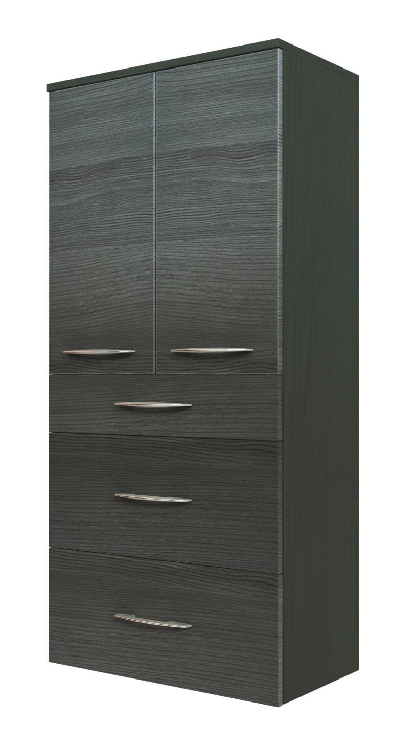 Midischrank Florida in Silbereichenfarben - Chromfarben/Graphitfarben, MODERN, Holzwerkstoff/Metall (60/130/35cm)