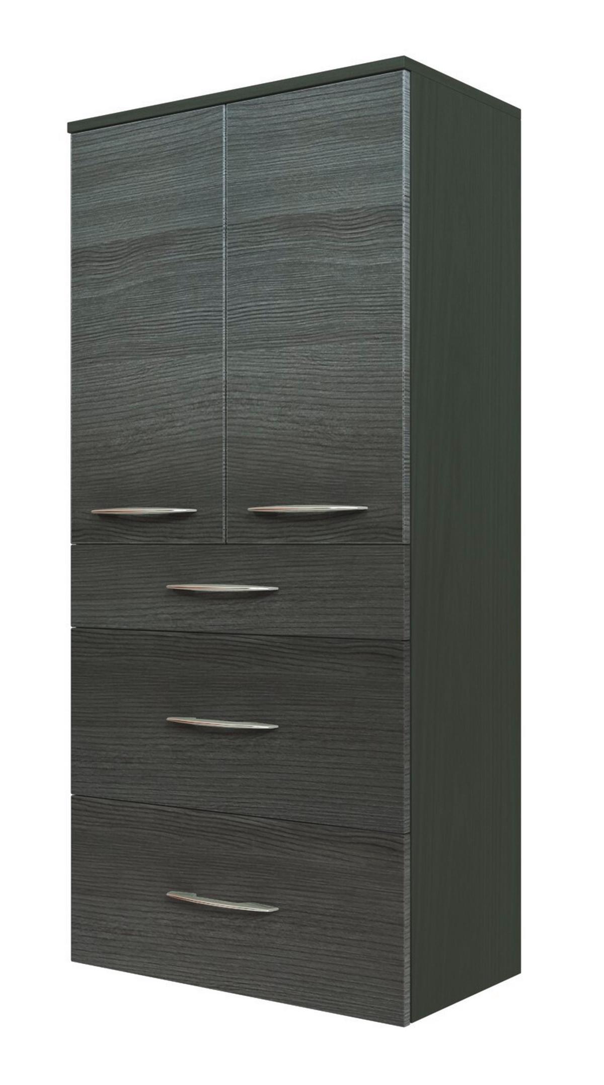 Midischrank Florida in Silbereichenfarben - Chromfarben/Graphitfarben, MODERN, Holzwerkstoff/Metall (60/130/35cm)