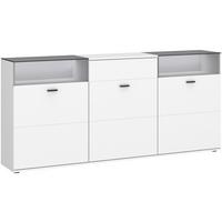 Comodă cu uși RION - alb, Modern, sticlă/material pe bază de lemn (180/84,7/38cm) - Modern Living