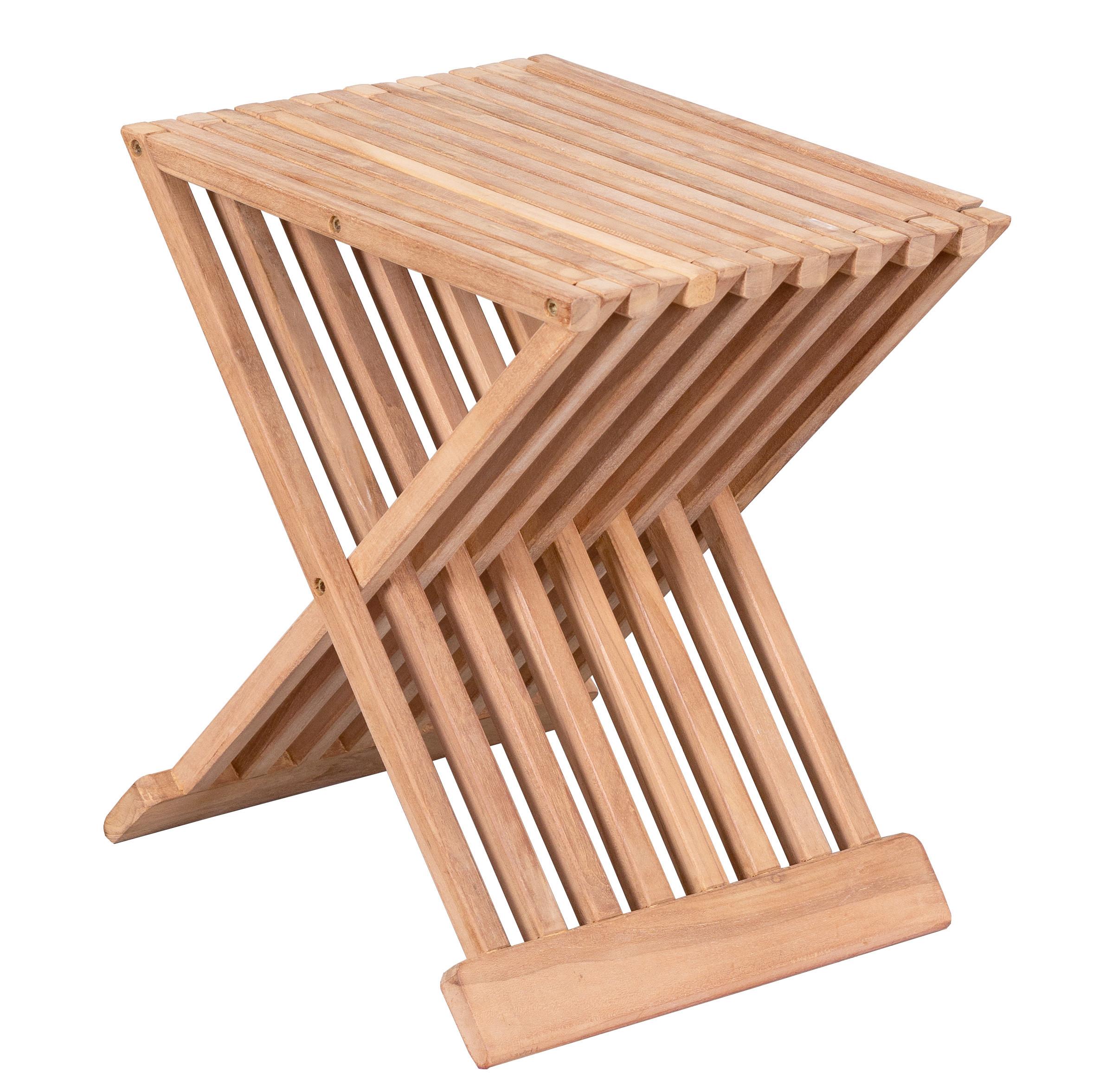 Gartenbeistelltisch Woodie ca. 41x45x33 cm Teak massiv - Teakfarben, Basics, Holz (41/45/33cm) - Gardenson