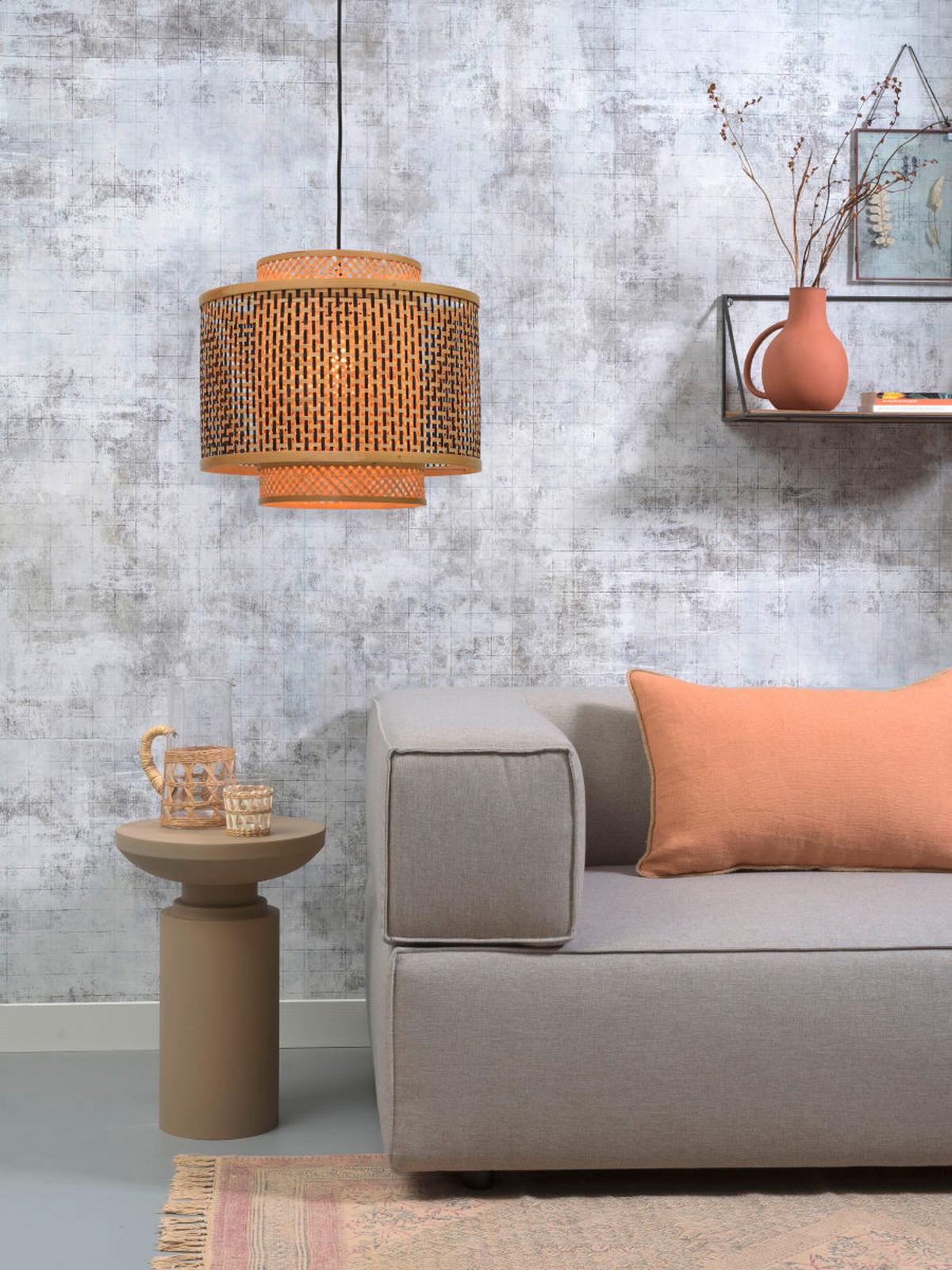 Viseča Svetilka Bhutan, Črna, Bambus - črna/rjava, Design, naravni materiali (43/243/41,5cm) - Good & Mojo