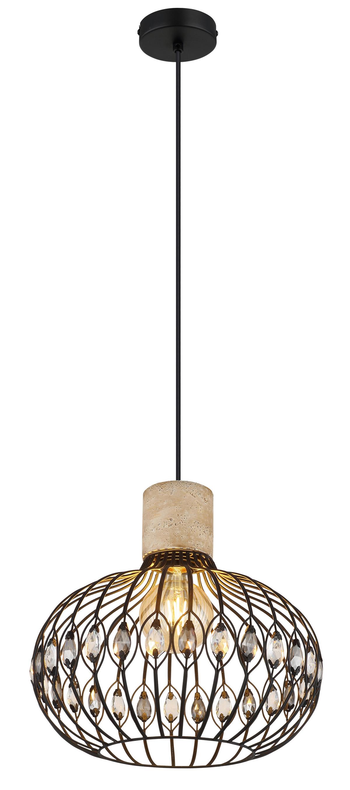 HÄNGELEUCHTE 15778H DORTHY - clair/gris, Design, métal/matière synthétique (38/150cm) - Globo