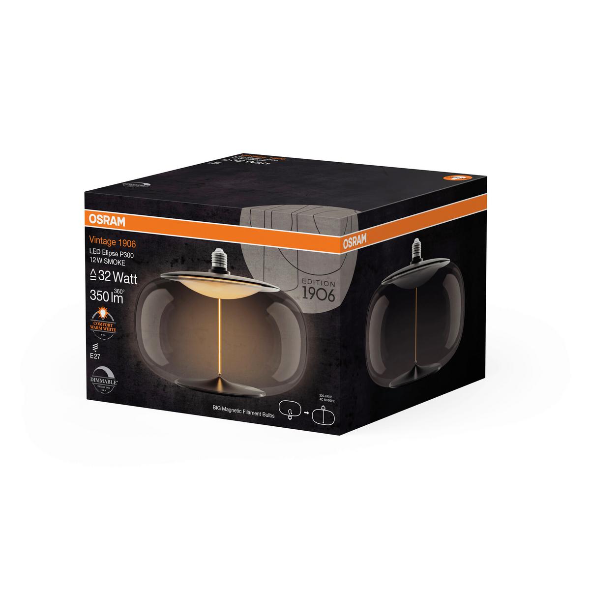 ŻARÓWKA LED 1906LBELPD 12W/818 SMMAG E27 - szary, Konventionell, tworzywo sztuczne (30/21cm) - Osram