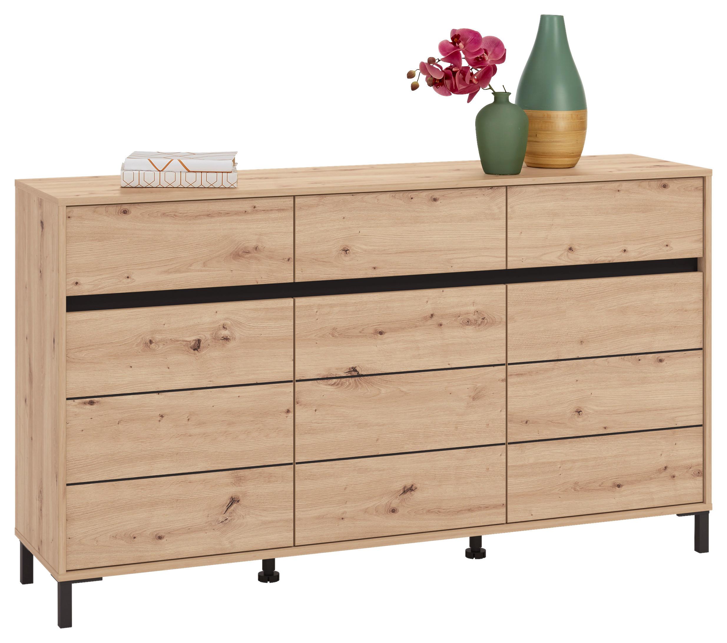 SIDEBOARD ARRAN - chêne artisan/noir, MODERN, matériau en bois (157/90/40cm) - Mömax