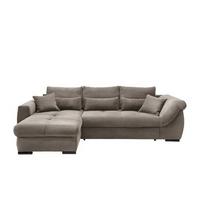 Wohnlandschaft Frederico Graubraun Cord - Graubraun/Schwarz, MODERN, Holz/Textil (188/302cm) - MID.YOU
