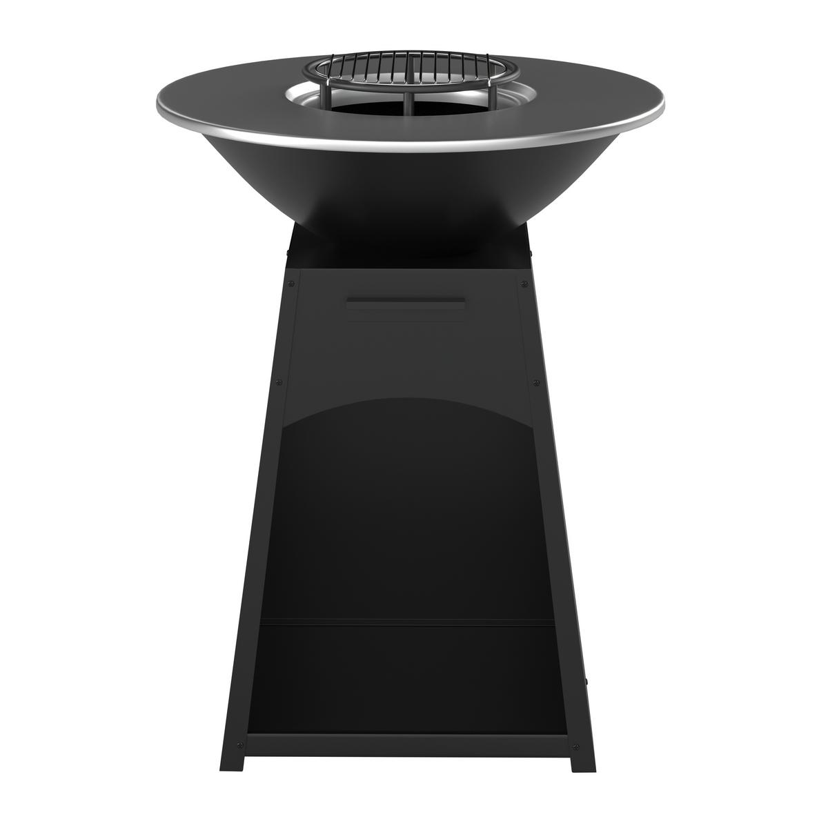 Holzkohlegrill Säule 1 Schwarz - Schwarz, MODERN, Metall (67/67/85cm) - Mömax