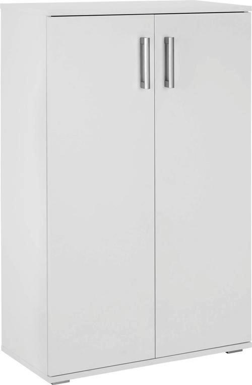 Schuhschrank in Weiß - Alufarben/Weiß, MODERN, Holzwerkstoff/Kunststoff (70/106/34cm) - Mömax