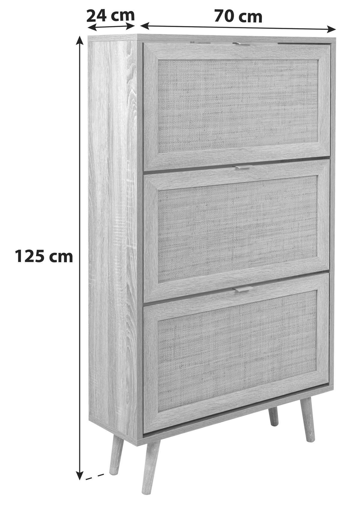 SZAFKA UCHYLNA NA BUTY BALI - kolor dębu sonoma, Natur, materiał drewnopochodny/tworzywo sztuczne (70/125/24cm) - MID.YOU