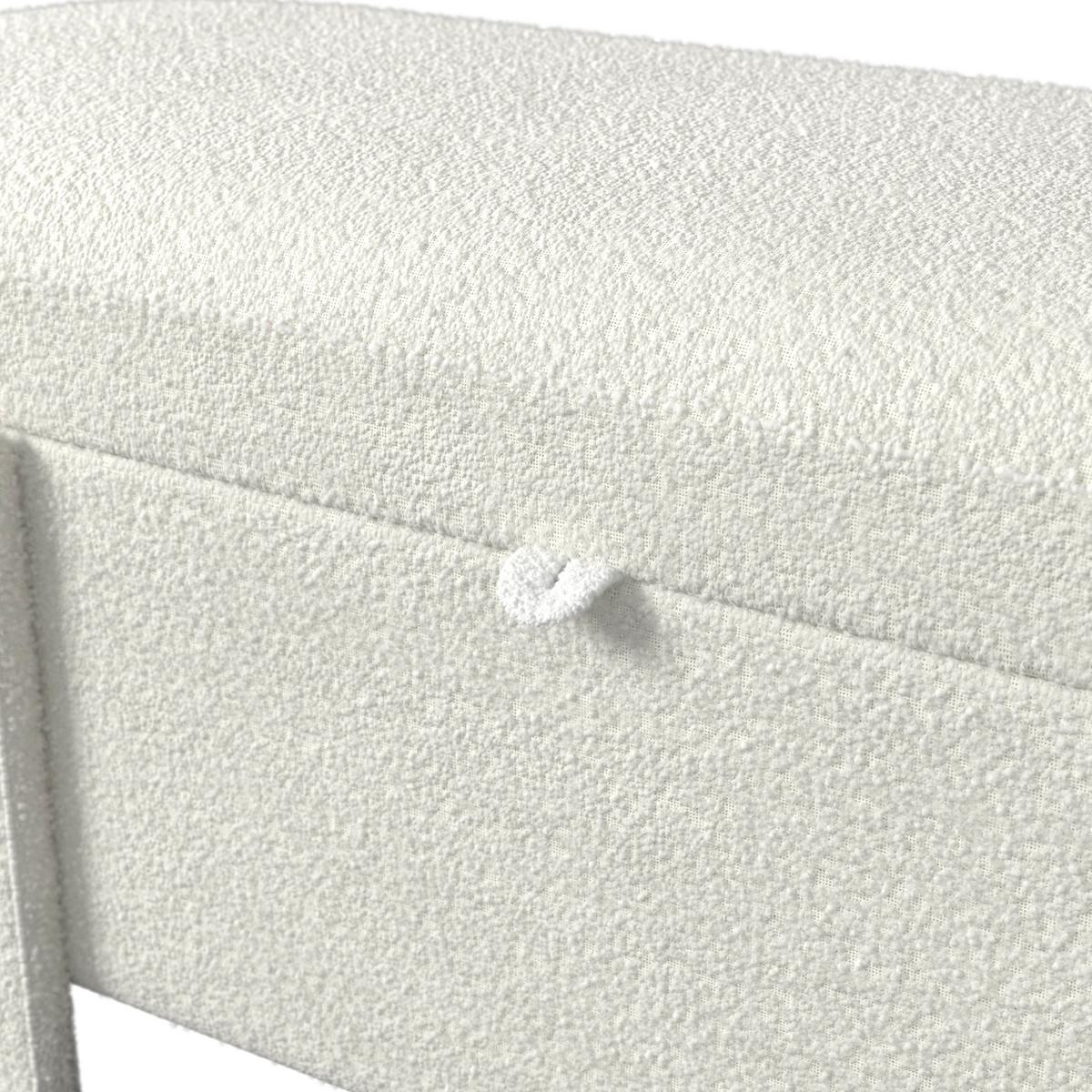 Hockerbank Benji Elfenbein Bouclé Gepolstert mit Stauraum - Elfenbein, MODERN, Holz/Textil (125/51/49cm) - Bessagi Home