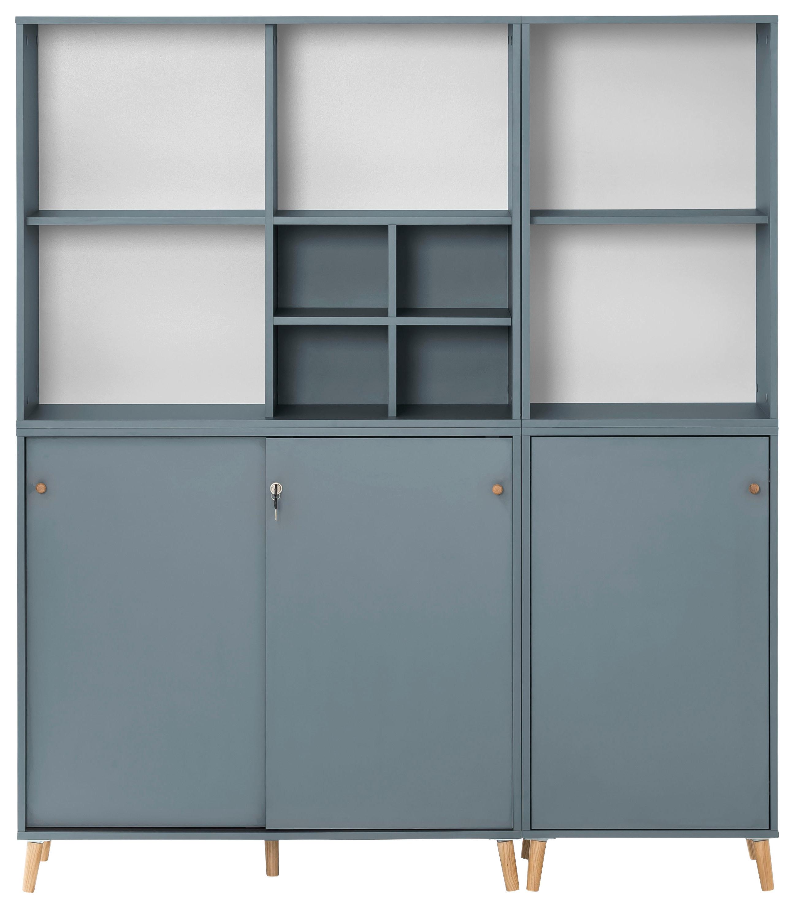 Aktenschrank Set US1000 Petrol ca. 151,05x175,2x41cm - Petrol, MODERN, Holzwerkstoff (151,05/175,2/41cm) - MID.YOU