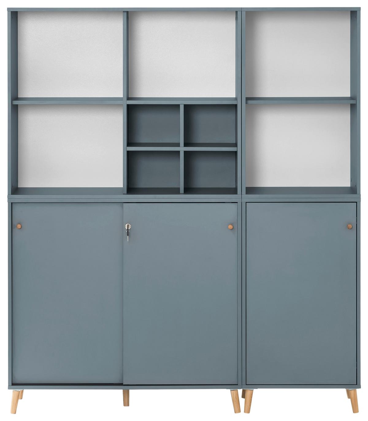 Aktenschrank Set US1000 Petrol ca. 151,05x175,2x41cm - Petrol, MODERN, Holzwerkstoff (151,05/175,2/41cm) - MID.YOU