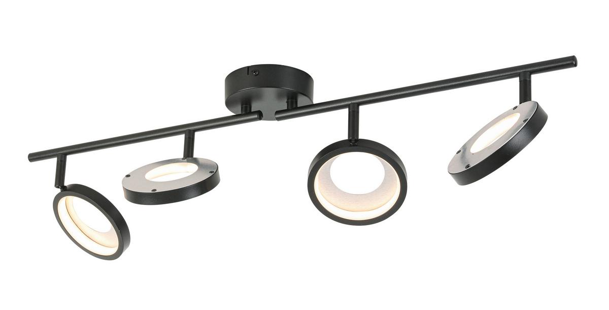 LAMPA REFLEKTOROWA LED GRANADA *SBN* - czarny/kolor aluminiowy, Basics, tworzywo sztuczne/metal (83/12/19cm) - Novel