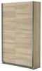 Ormar S Kliznim Vratima Slim - srebrne boje/boje hrasta, Basics, drvni materijal/metal (125/195,5/38cm) - Modern Living