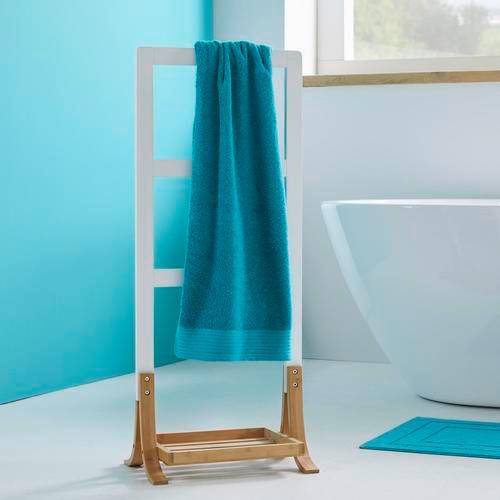 Handtuchhalter Weiß/Buchefarben 'Mirella' - Buchefarben/Weiß, MODERN, Holz (41/100/28cm) - Bessagi Home