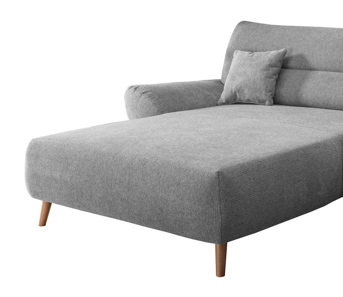 Wohnlandschaft Drago Silberfarben Chenille - Wildeiche/Silberfarben, MODERN, Holz/Textil (166/290cm) - MID.YOU