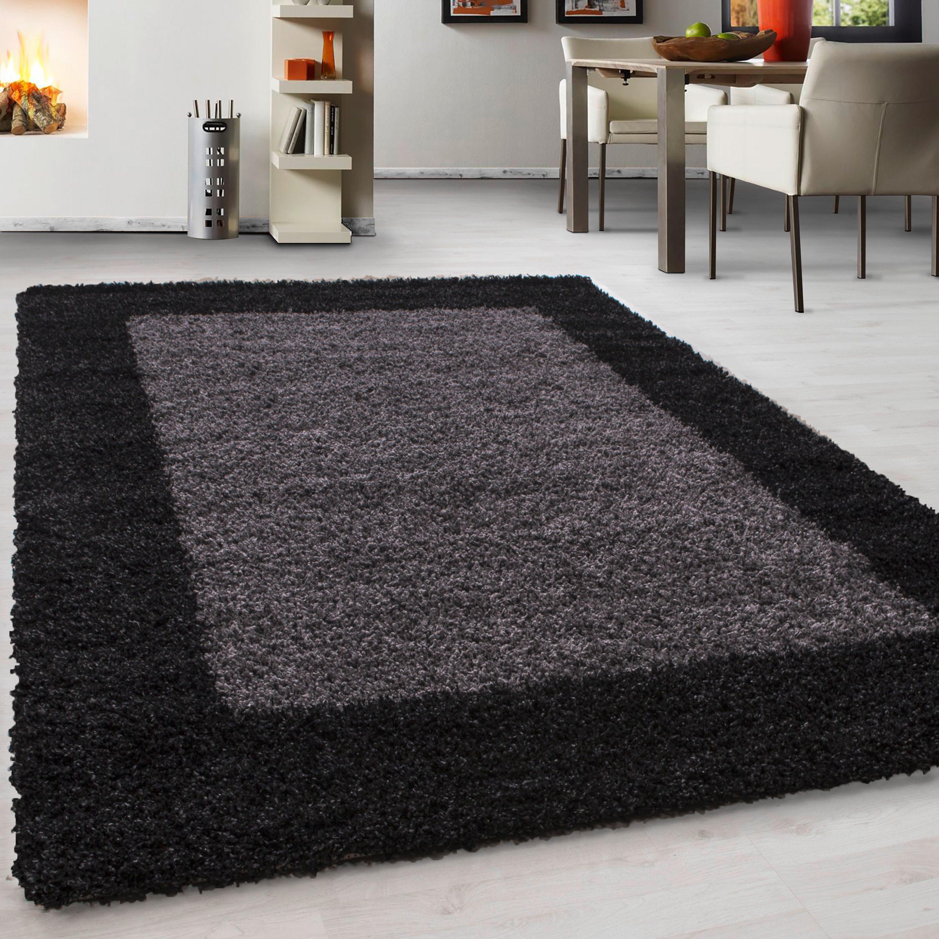 Hochflorteppich Life Anthrazit ca. 80x150cm - Anthrazit, Trend, Textil (80/150cm)