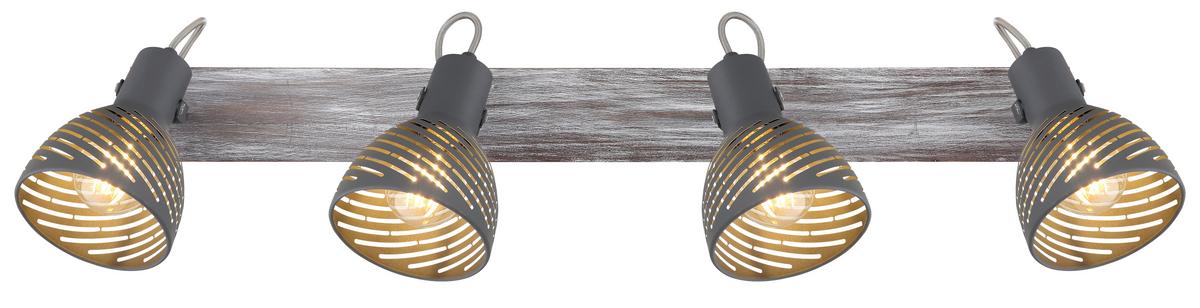 Reflektor Mori - modra/siva, Basics, kovina/les (80/12,5/25cm) - Globo