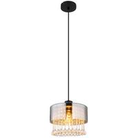 Hängeleuchte Hendry Klar/Schwarz max.15 Watt - Klar/Schwarz, KONVENTIONELL, Glas/Kunststoff (25/120cm) - Globo