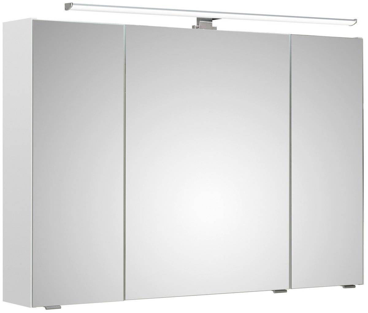 SZAFKA Z LUSTREM JESSI III - biały/kolor chromowy, Konventionell, materiał drewnopochodny/metal (105/70/16cm) - Xora